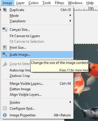 Уменьшите разрешение изображения, уменьшив его, используя GIMP.