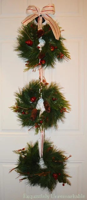 Easy Triple Wreath Door Hanger