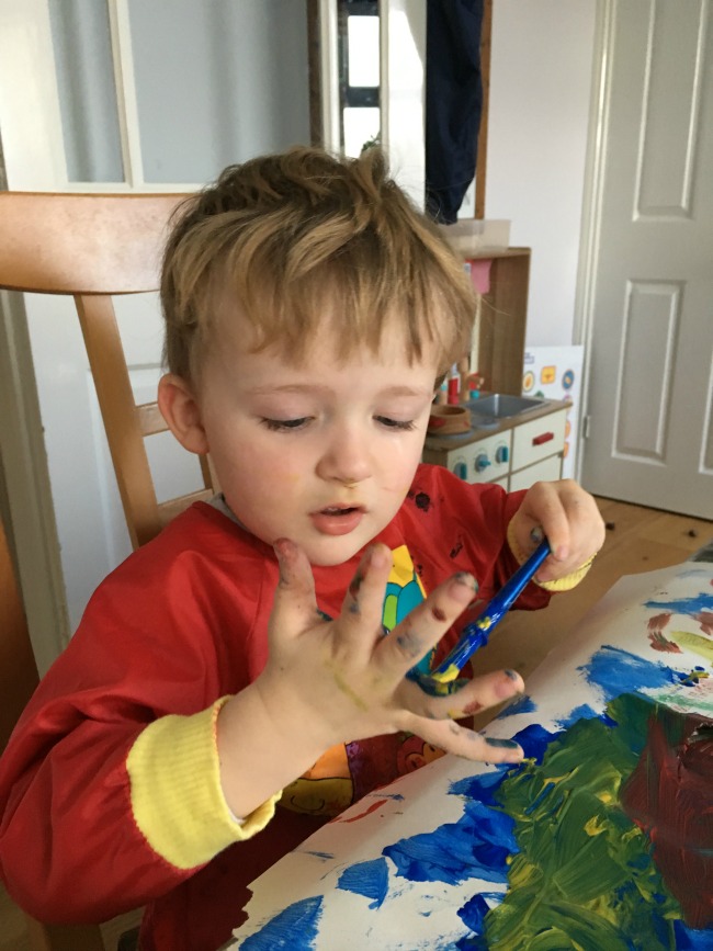 Our-Weekly-Journal-23rd-Jan-2017-toddler-painting-his-hand