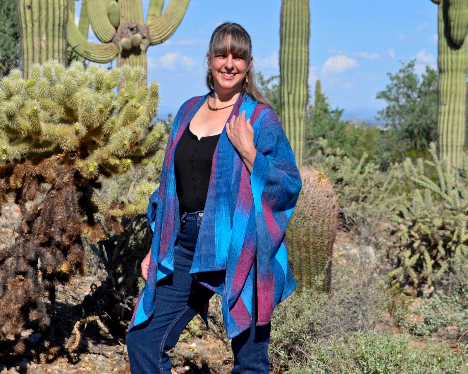 Tangible Daydreams: The Autumn colored warp-painted ruanas