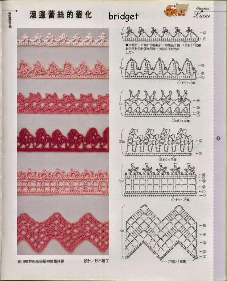  6 puntillas de lujo tejidas al crochet - con esquemas