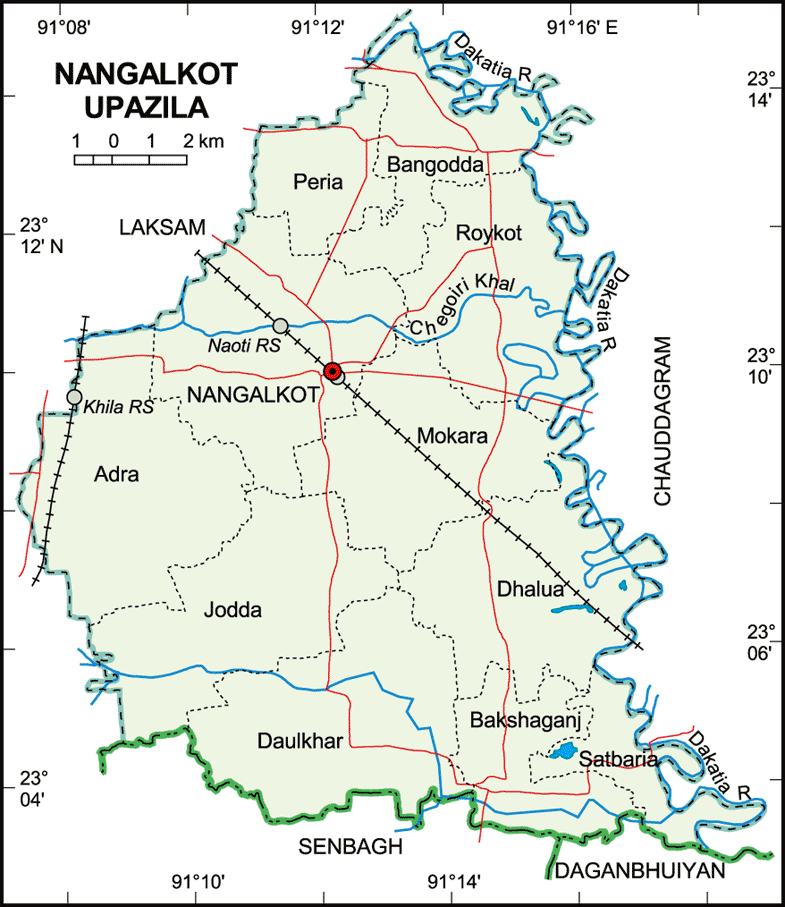 Nangalkot Upazila Map comilla District Bangladesh