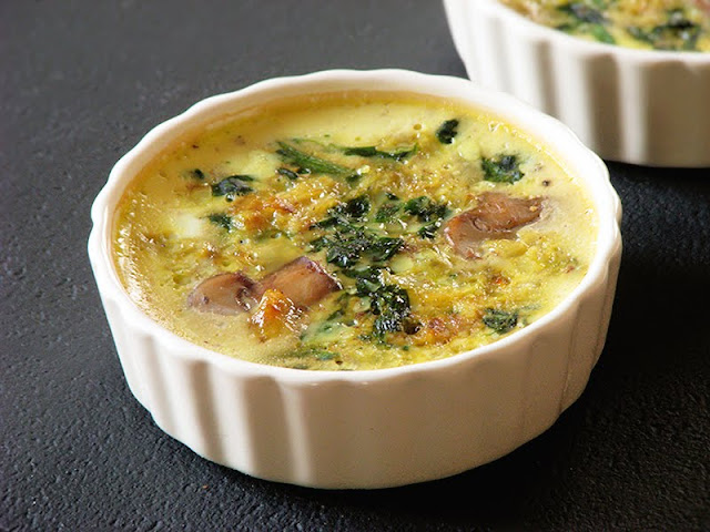 Flan aux épinards et aux champignons recette d'entrée chaude avec des épinards le carnet sur l'étagère