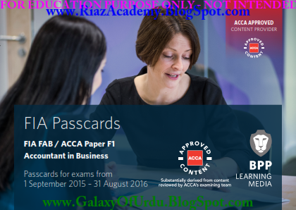 2016-ACCA-F1-PASSCARDS - ACCOUNTANT IN BUSINESS- 2016-ACCA-F1-PASSCARDS - ACCOUNTANT IN BUSINESS-