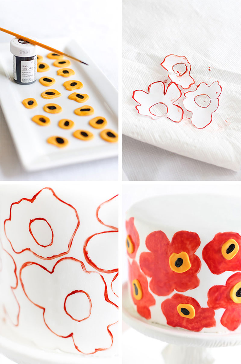 cómo decorar pasteles pintados a mano