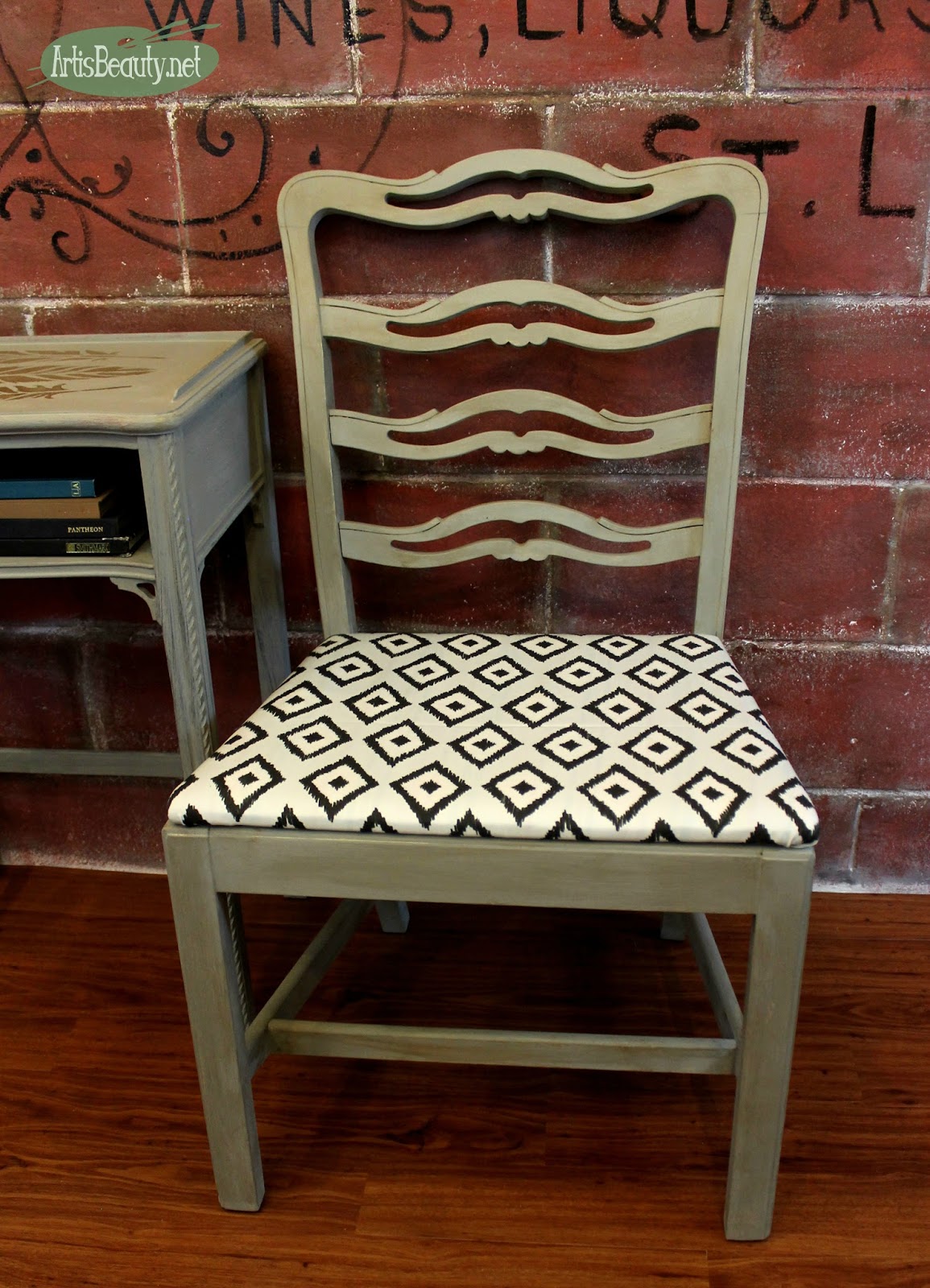 ART IS BEAUTY Minted iKAT Fabric Simple Chair Makeover