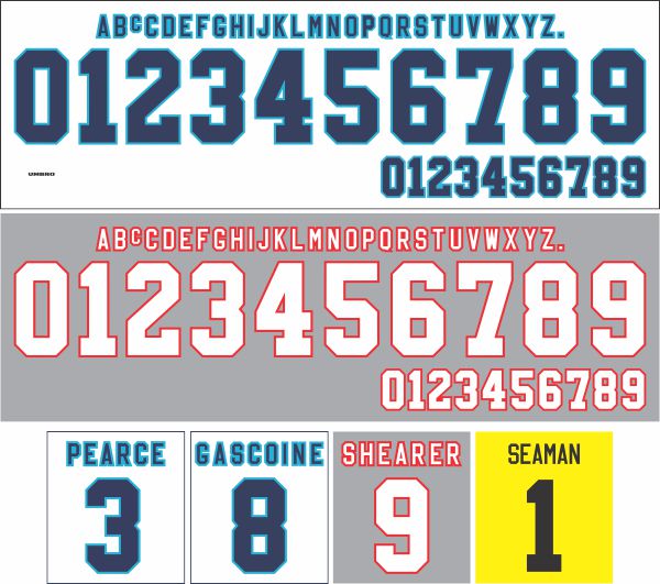 England 199698 font