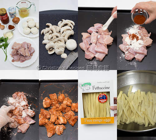 俄羅斯雞肉意大利闊麵製作圖 Chicken Stroganoff Fettuccine Procedures01