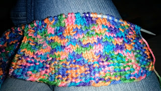 Red Heart Gumdrop swatch Incomplete knitting pattern using Gumdrop yarn