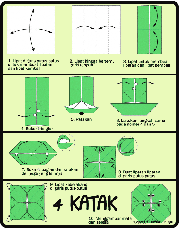 Cara Membuat Origami KATAK Untuk Anak