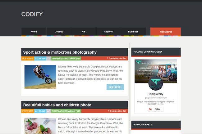 Codify - Magazine Blogger Template Codify - Magazine Blogger Template