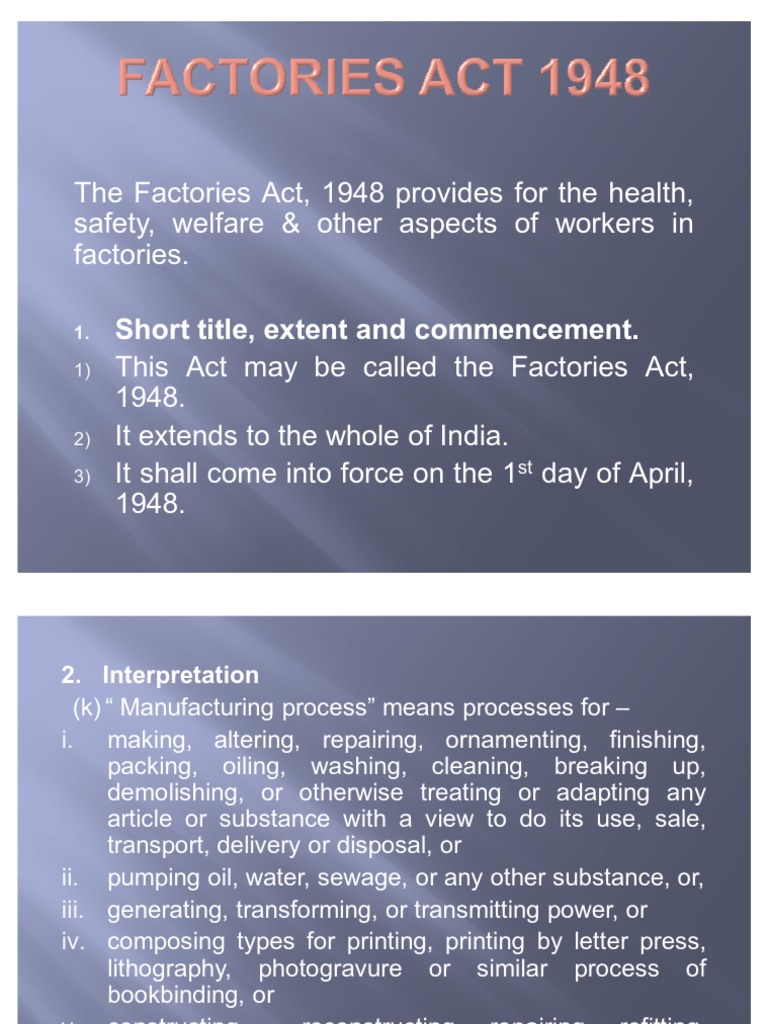 factories act 1948 pdf Scribd india