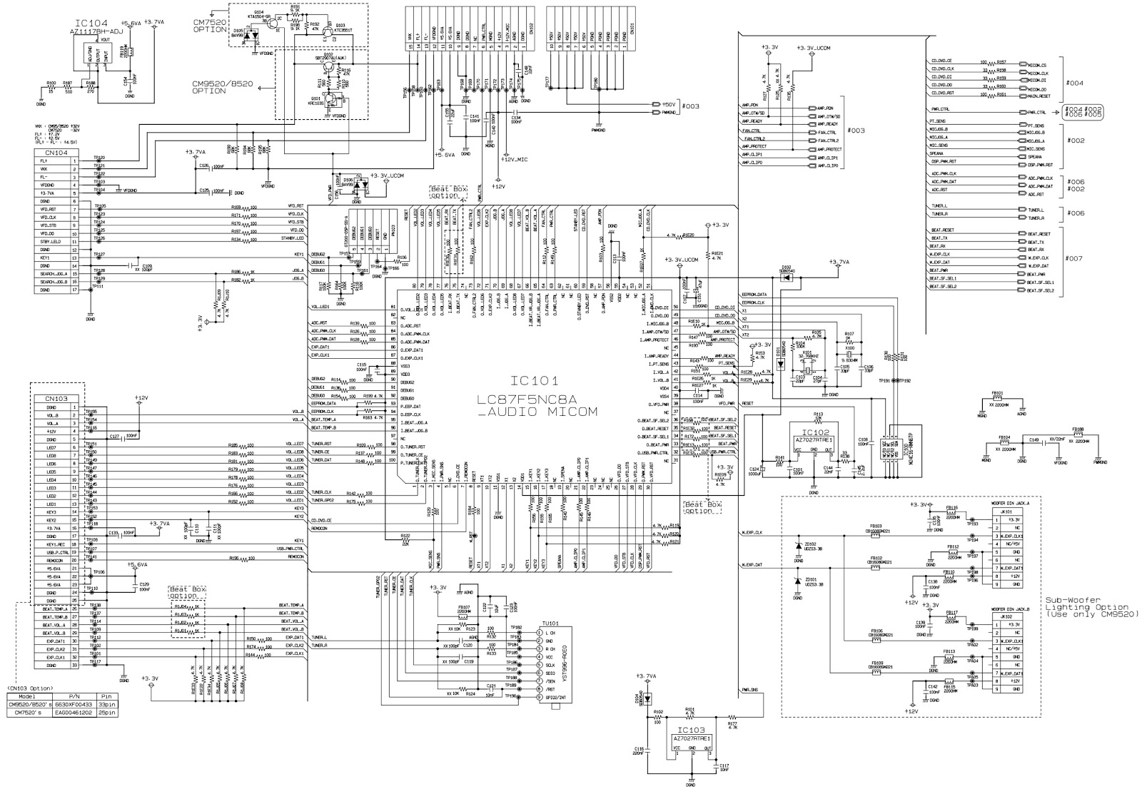 Electro help LG Mini HiFi System LG CM9520 circuit diagram of