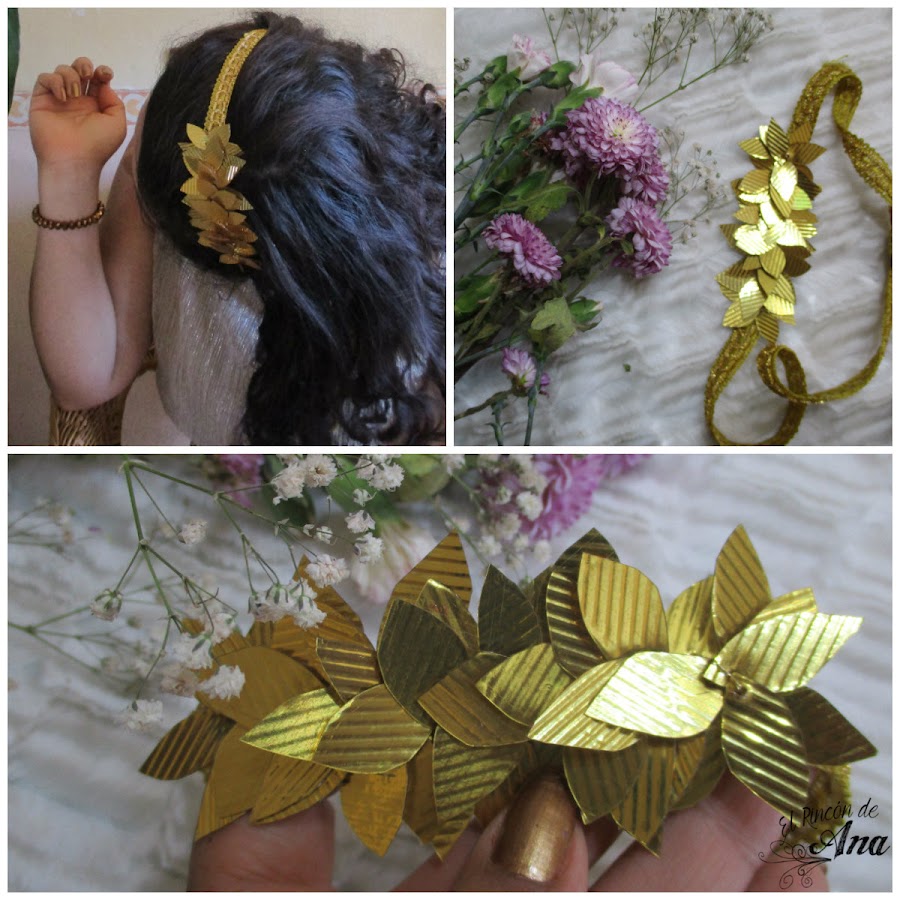 Accesorios dorados para el cabello