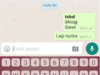 Cara Mengetik Huruf Miring, Tebal, dan Coret dalam Chatting di WhatsApp Cara Mengetik Huruf Miring, Tebal, dan Coret dalam Chatting di WhatsApp
