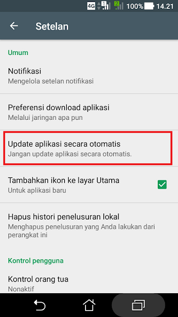 Cara menonaktifkan auto update aplikasi android tahap 3 Cara menonaktifkan auto update aplikasi android tahap 3