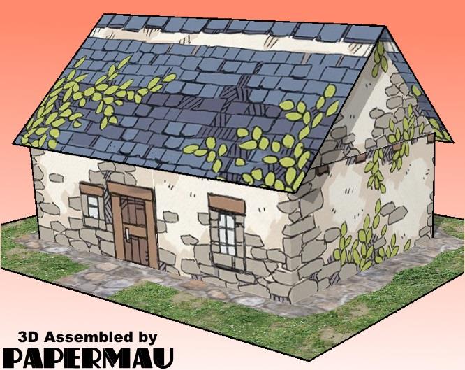 Papermau An Easy To Build Cottage Paper Model By 2 Minute Tabletop