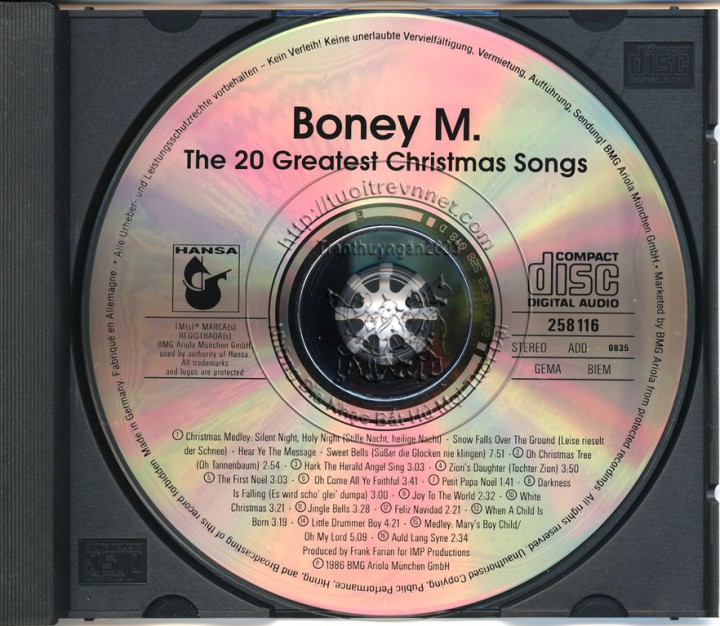 NhẠc SƯu TẦm Boney M The 20 Greatest Christmas Songs 1986 Flac