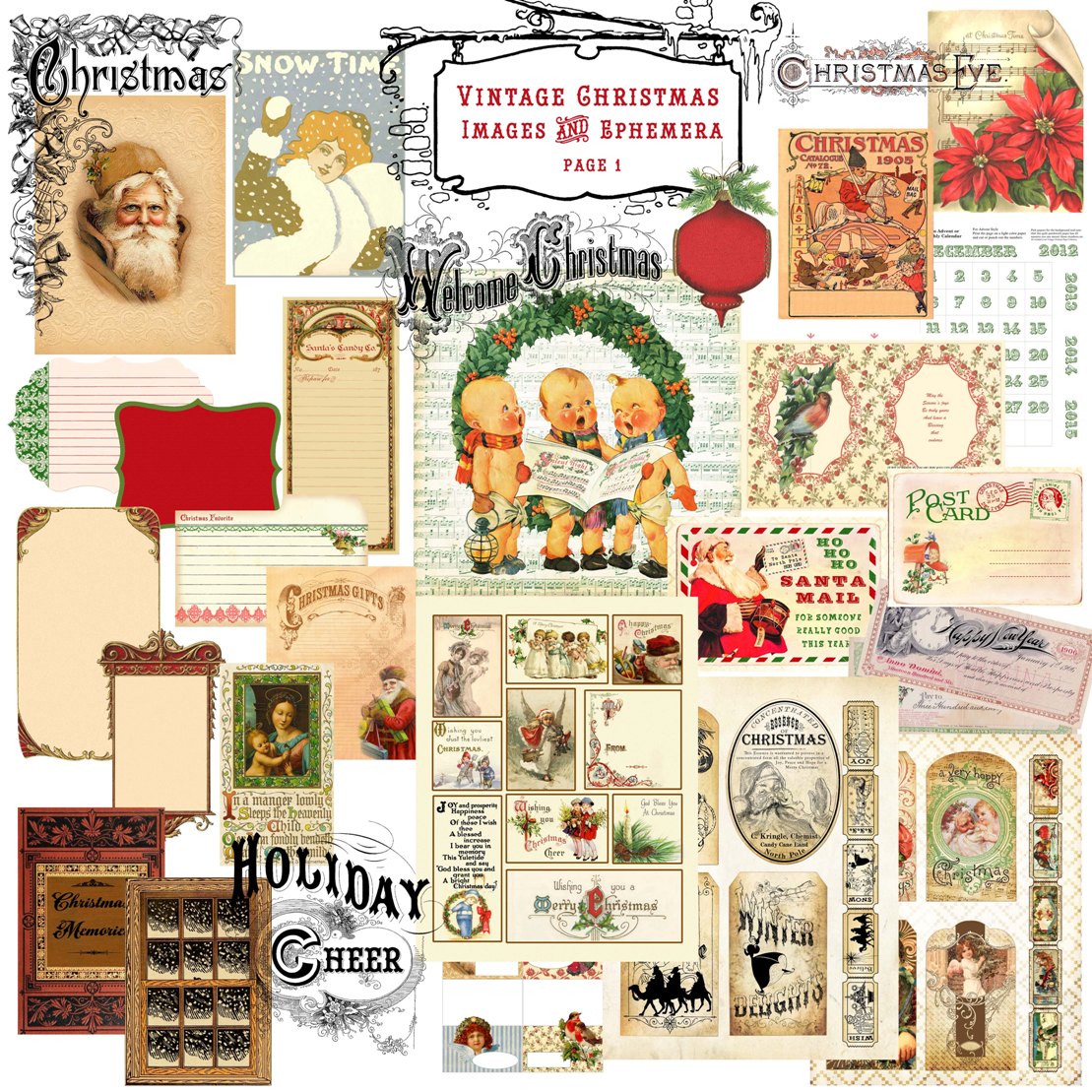 Christmas ephemera digital calendar Crafty Secrets Heartwarming Vintage Ideas and Tips: NEW Christmas