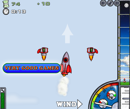 A screenshot from a fun arcade game Into Space - play it free on Very Good Games