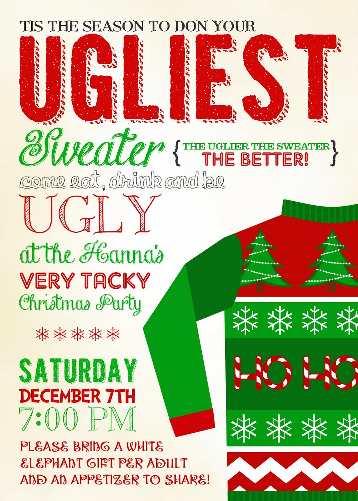 sweeten your day events be ugly christmas party christmas day invitations