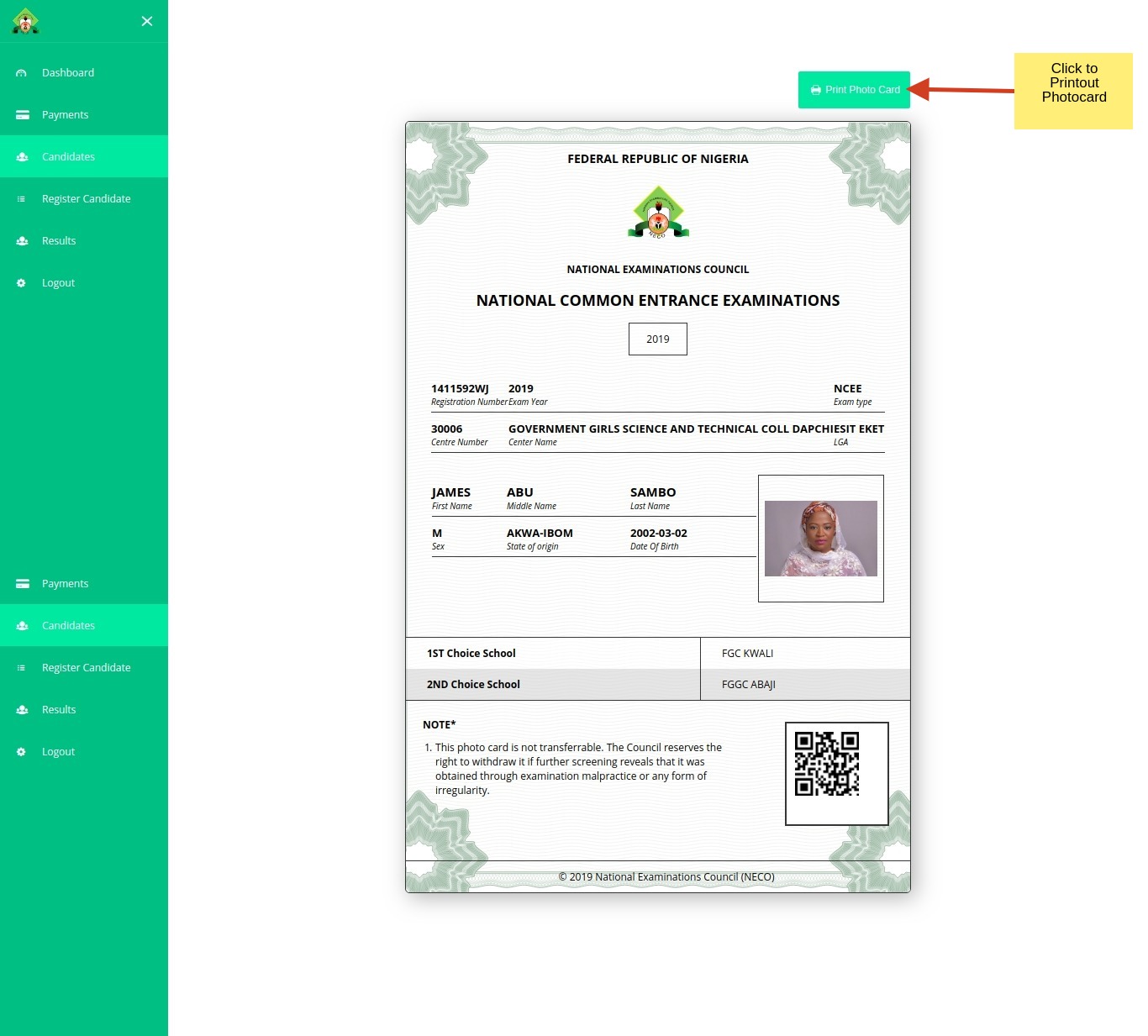 NCEE 2022/2023 Registration Form for Unity Schools [Photos]