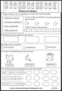 Avaliação diagnóstica Avaliação diagnóstica para 1º ano alfabetização