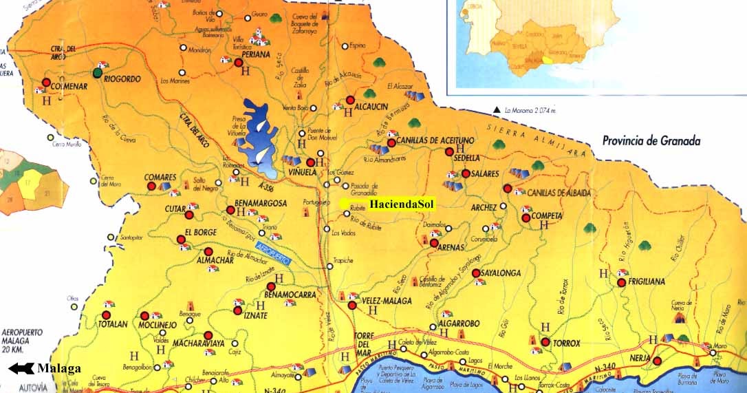 Andalucia Map Pictures and Information | Map of Spain Pictures and