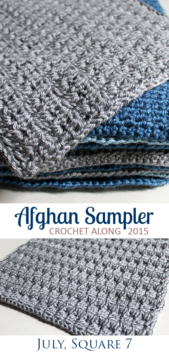 Bobble Stitch, Square 7 of 10 for the Crochet Along Afghan Sampler on The Inspired Wren