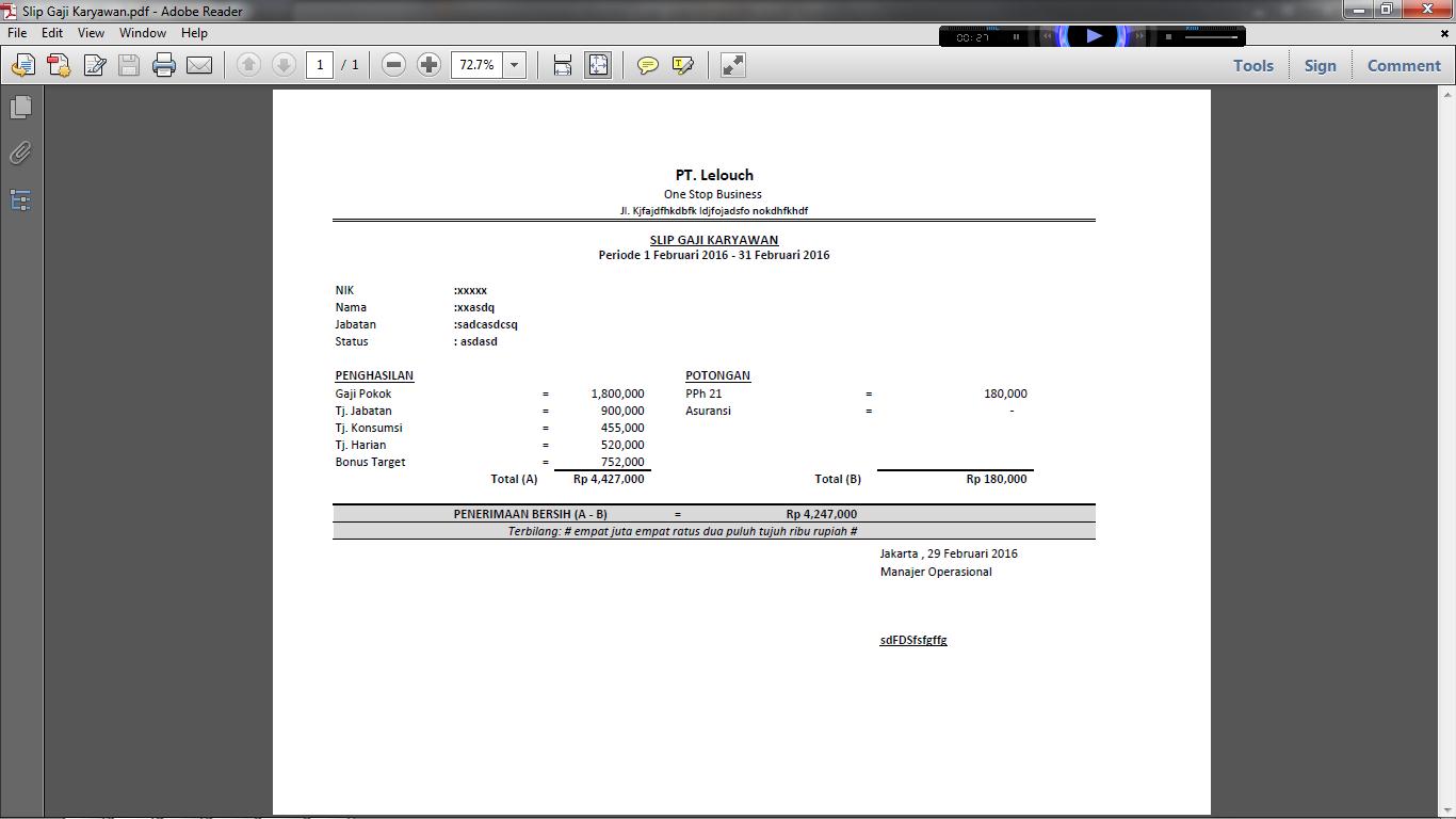 Contoh Slip Gaji Pdf
