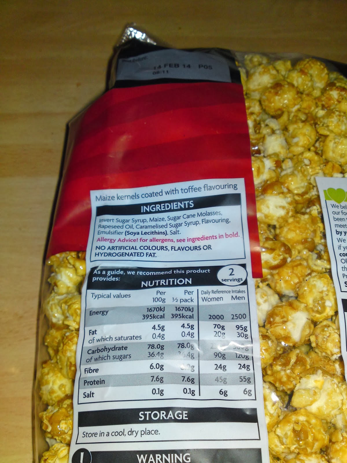 Lactose Free UK Asda Toffee Popcorn