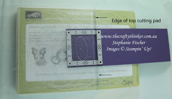 www.thecraftythinker.com.au, Die cutting an oblong shape with a square die, extending a die cut #thecraftythinker #stampinup #howtocutanoblongwithasquaredie #enlargingdieshapes #cardmaking