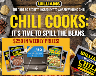 prize chili pack giveaway williams
