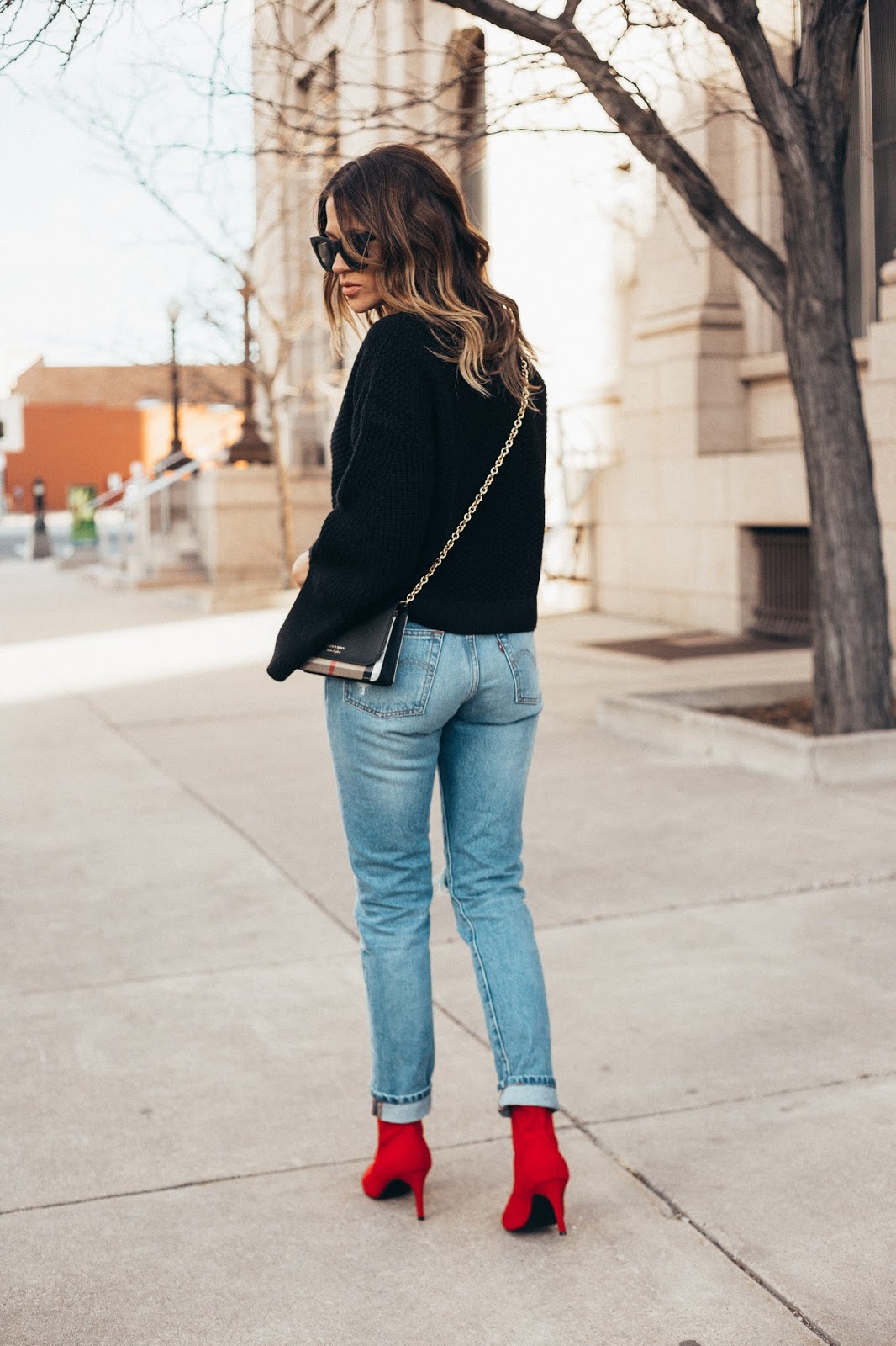 Red Stiletto Booties  by popular Denver fashion blogger Eat Pray Wear Love