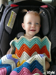 Chevron Love Car Seat Blanket