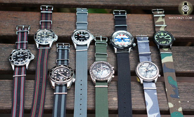 Nato straps with diver's watches