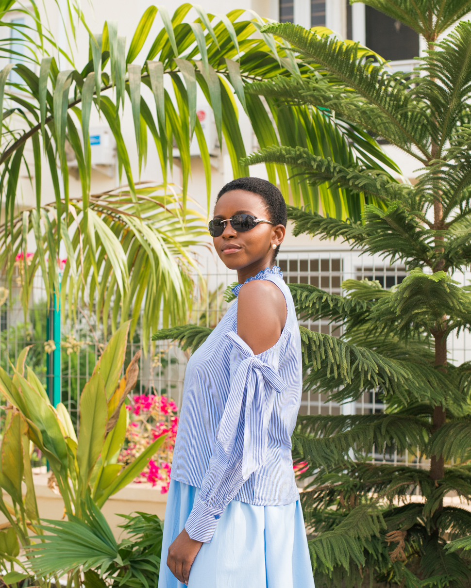 How to style a Cold Shoulder Ruffle Top by Oroma Roxella Rukevwe || www.orrblog.net