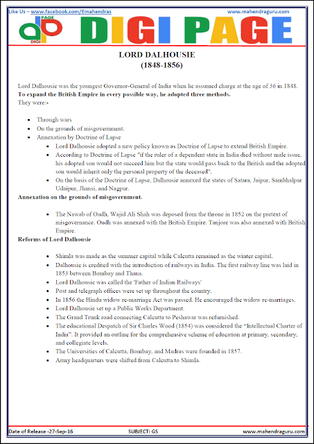 DP | LORD DALHOUSIE | 27-Sep-16 DP | LORD DALHOUSIE | 27-Sep-16