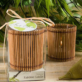 Porta velas de bamboo