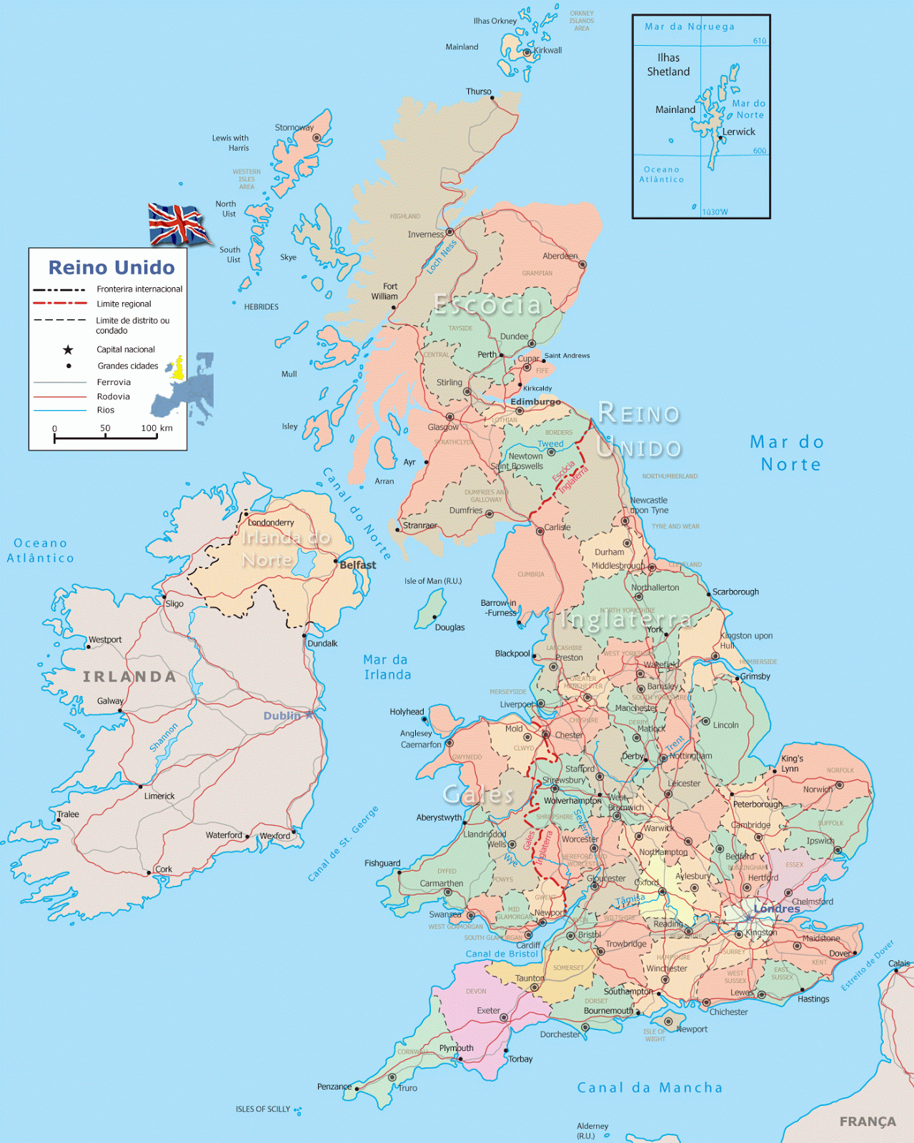 Mapa Mundi: Mapa da Inglaterra Mapas