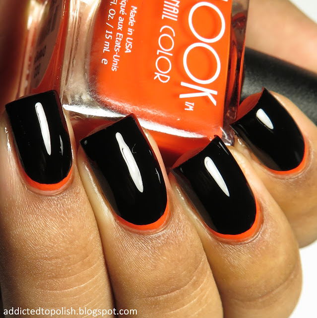 black orange halloween ruffian manicure