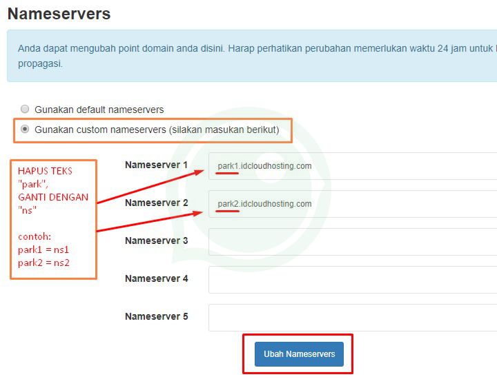 Setting Nameserver pada Manage DNS domain Exabytes .com ke Blogspot