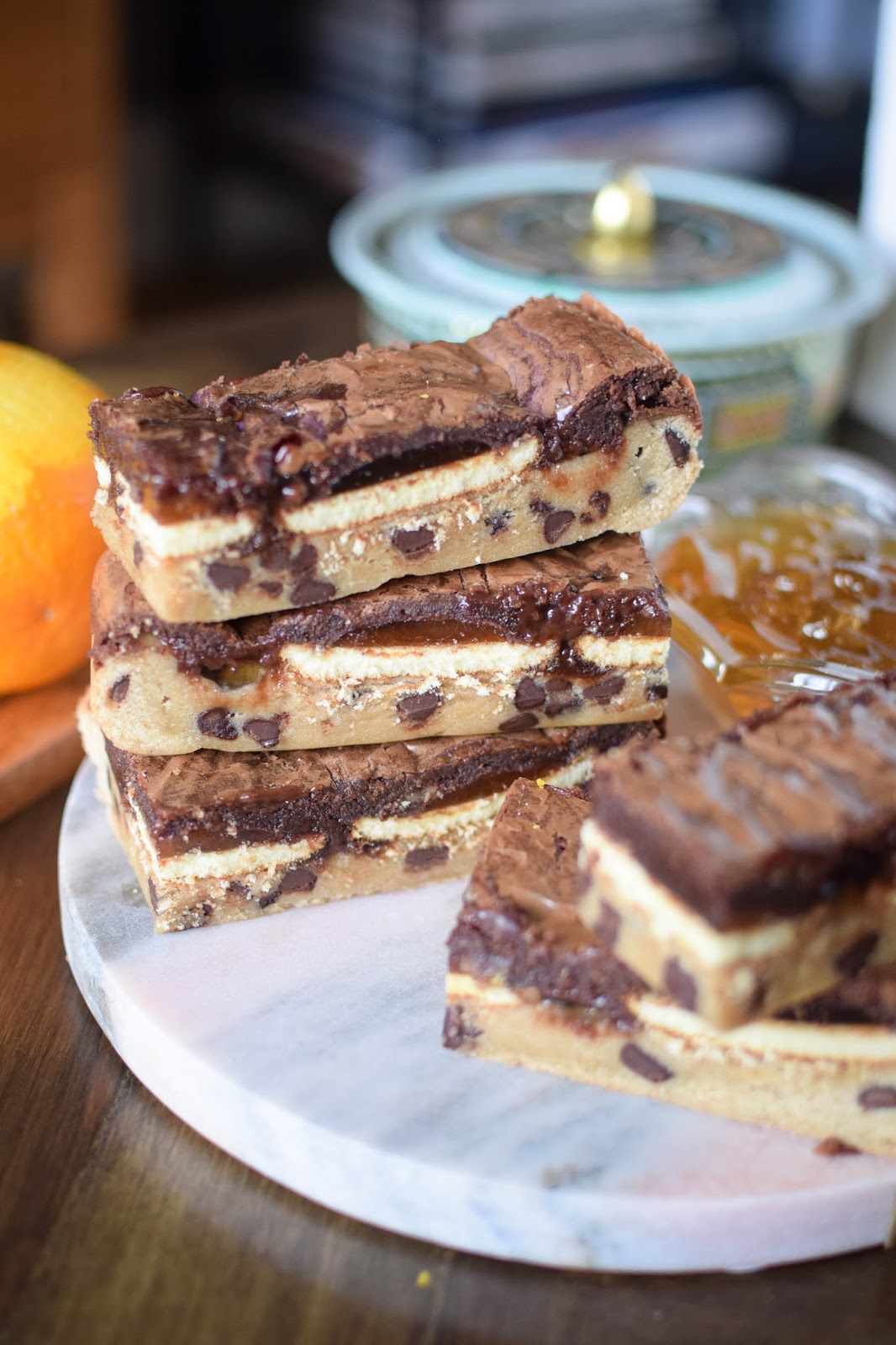 Jaffa Cake Slutty Brownies Recipe - Katiecakes