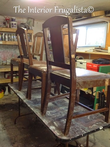 Vintage Dining Table chairs Before Makeover