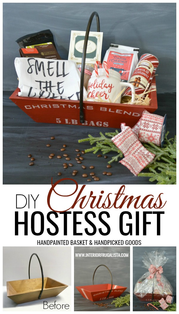 DIY Handpainted Basket With Handpicked Goodies For That Special Holiday Hostess Gift