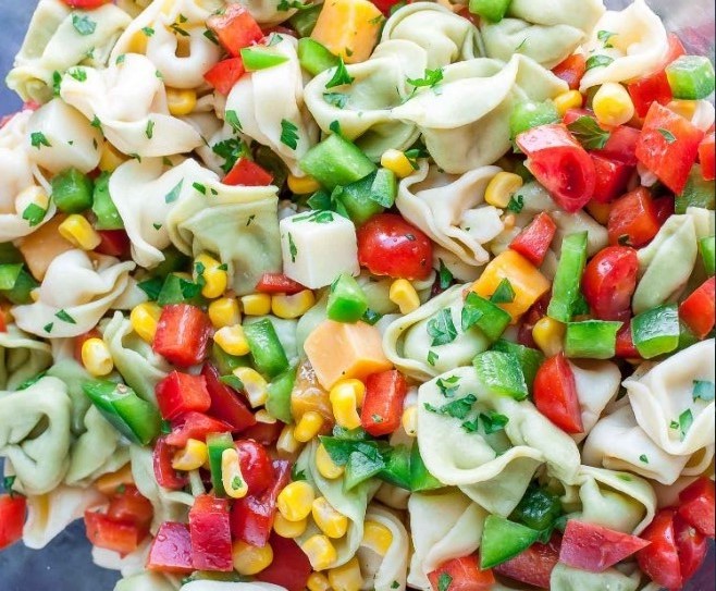 Garden Veggie Tortellini Pasta Salad vegan salad