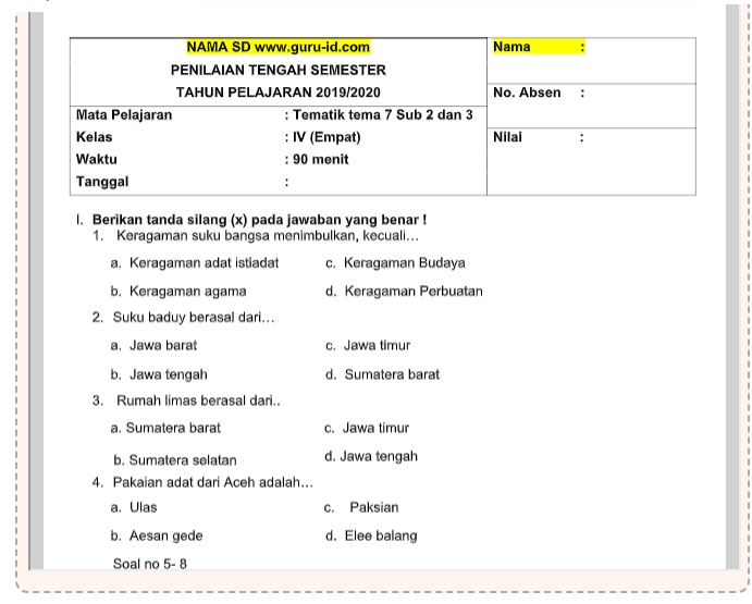 Contoh Soal Auxiliary Verb