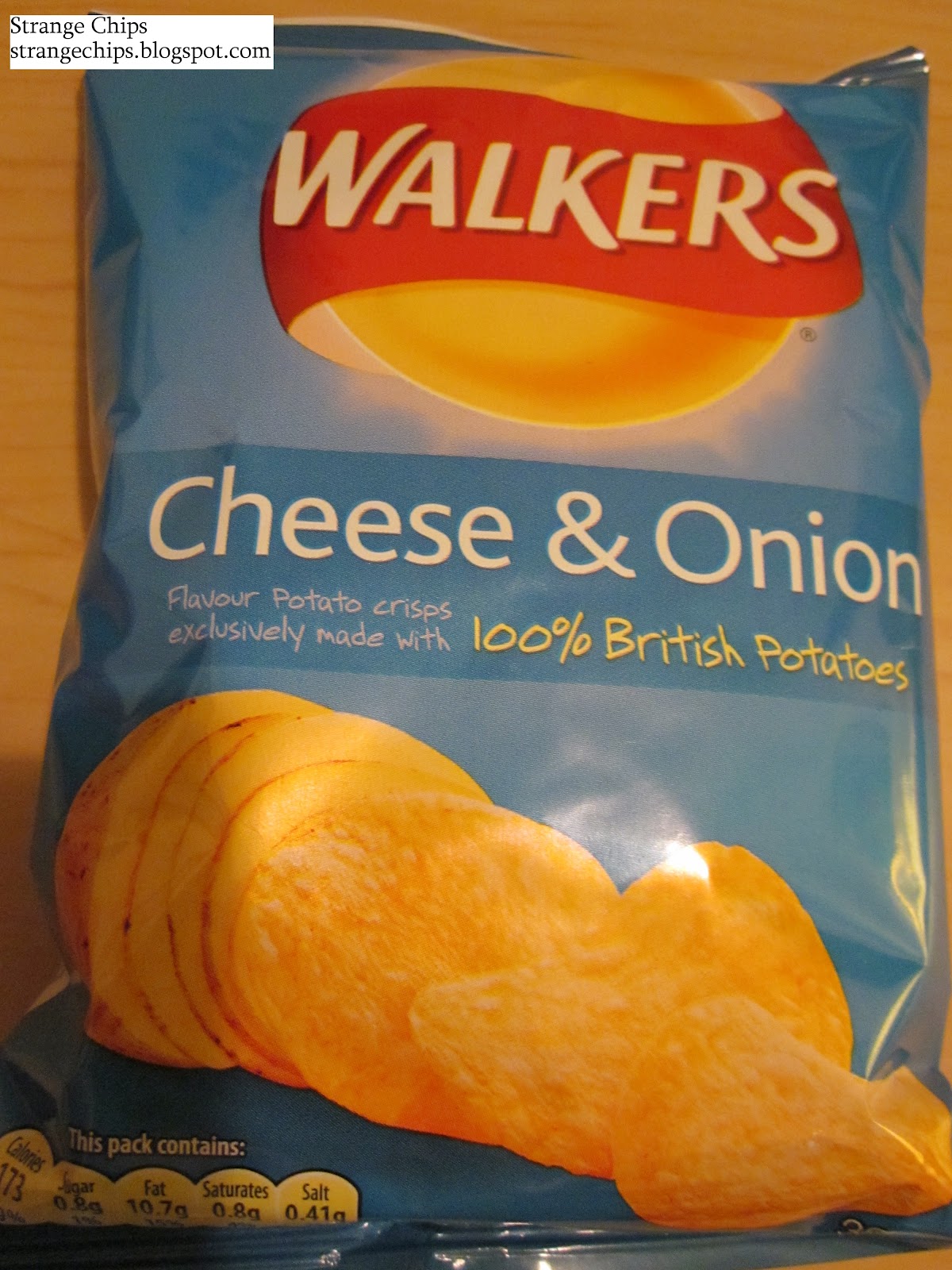 Strange Chips Walkers Cheese and Onion