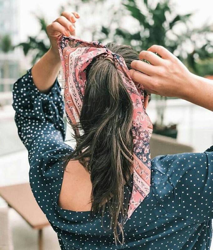 Rabo de cavalo com bandan ou lenÃ§o