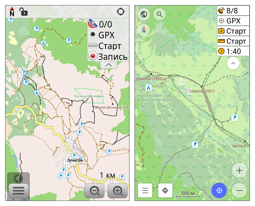 Программа OsmAnd: просмотр карты, определение своего местоположения